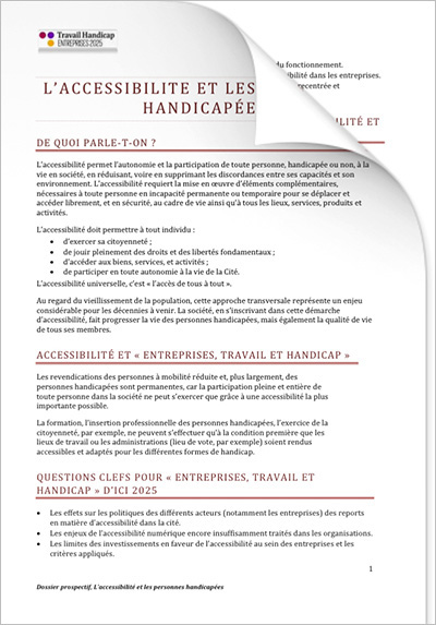 ETH 2025 - L'ACCESSIBILITE ET LES PERSONNES HANDICAPÉES 